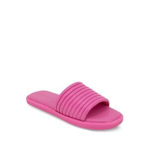 SPLENDID Womens Pink Ribbed Petunia Slip On Leather Slide Sandals Shoes 7.5 M